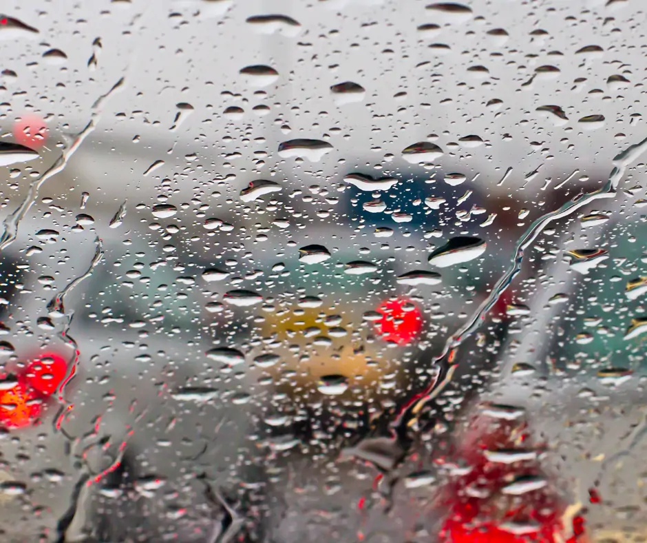 Rain on a vehicle's windscreen